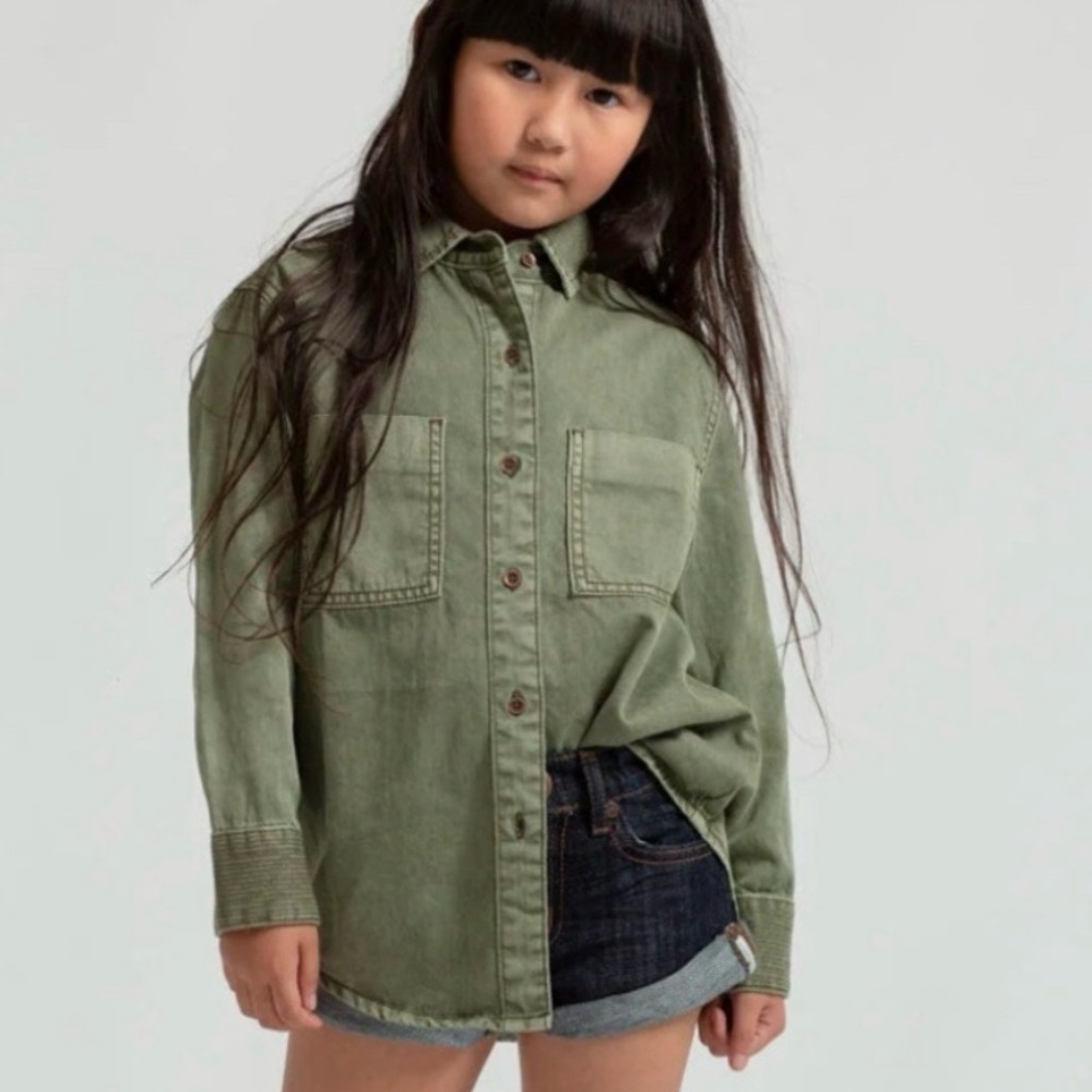 ONE TEASPOON Kids Button Down Soho Shirt Sz 4-5
